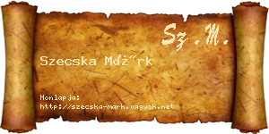 Szecska Márk névjegykártya