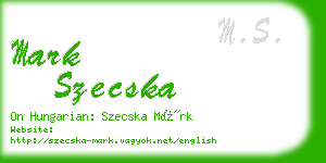 mark szecska business card